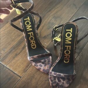 Tom Ford Leopard Print Strappy Heels
